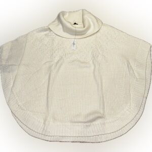 TALBOTS COWLNECK PONCHO, white or forest green